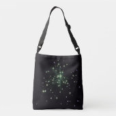Groene vuurwerk gloed vonken crossbody tas (Achterkant)