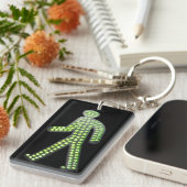 Groene "WALK"-verkeerslichtfiguur Sleutelhanger (Voorkant Rechts)