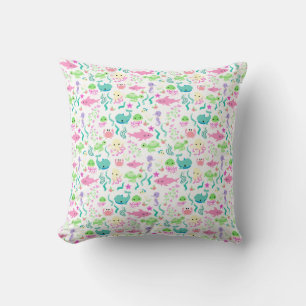 Groene walvis Octopus Ocean Beach Water Baby KIN Kussen