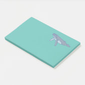 Groene walvis op Zee Groot Groot Post-it® Notes (Schuin)