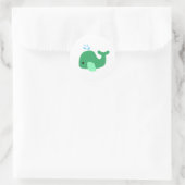 Groene walvis ronde sticker (Tas)