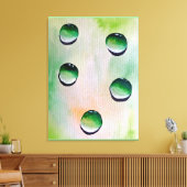 Groene waterdruppelkunst canvas afdruk (Insitu (Woonkamer))