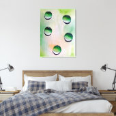 Groene waterdruppelkunst canvas afdruk (Insitu (Slaapkamer))