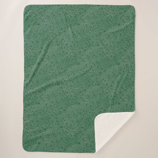 Groene waterdruppels sherpa deken (Voorkant)