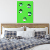 Groene waterdruppels, waterkunst canvas afdruk (Insitu (Slaapkamer))