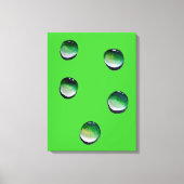 Groene waterdruppels, waterkunst canvas afdruk (Voorkant)