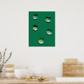 Groene waterdruppels, waterkunst poster (Keuken)