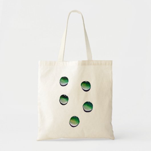 Groene waterdruppels, waterkunst tote bag (Voorkant)