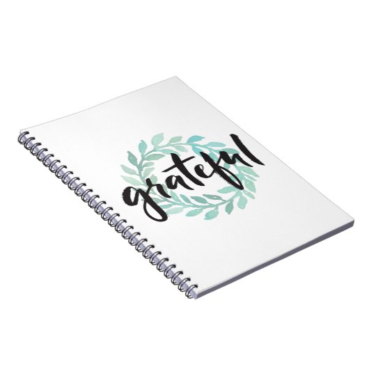 Groene waterkleur Grateful Wreatful Herfst Gratitu Notitieboek (Rechterzijde)