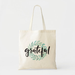 Groene waterkleur Grateful Wreatful Herfst Gratitu Tote Bag
