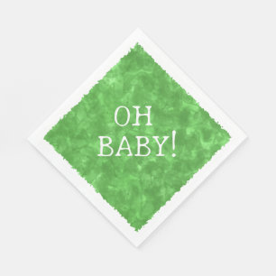 Groene Waterverf aangepaste tekst Baby shower op B Servet