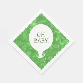 Groene Waterverf aangepaste tekst Baby shower op B Servet