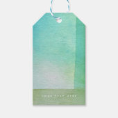 Groene Waterverf Abstracte aangepaste naam gedrukt Cadeaulabel (Voorkant)
