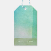 Groene Waterverf Abstracte aangepaste naam gedrukt Cadeaulabel (Achterkant)