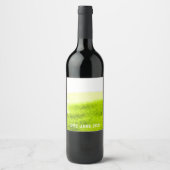 Groene waterverf abstracte streep wijn etiket (Voorkant)