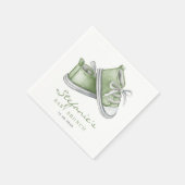 Groene Waterverf Baby Booties Baby Brunch Servet (Hoek)