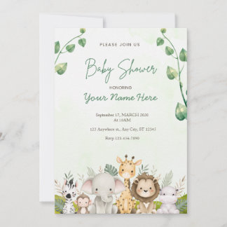 Groene Waterverf Baby Shower Invitations Boy Kaart
