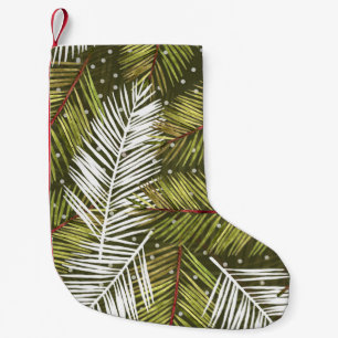 Groene Waterverf bladeren: naadloze illustratie Kleine Kerstsok