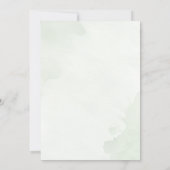 Groene Waterverf Bloemen Bladeren Elegante Huwelij Kaart (Achterkant)