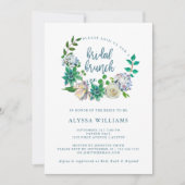 Groene Waterverf Bloemen Succulent | Bruidsbrunch Kaart (Voorkant)