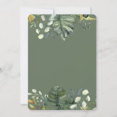 Groene Waterverf Botanisch Vrijgezellenfeest Kaart (Achterkant)