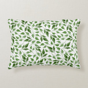 Groene Waterverf Botanische Bladeren Patroon Accent Kussen