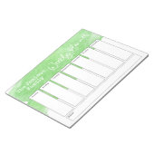 Groene Waterverf Brushstroke Weekplanner Notitieblok (Schuin)