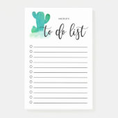 Groene Waterverf Cactus gepersonaliseerd om lijst  Post-it® Notes (Voorkant)