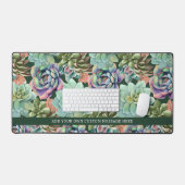 Groene Waterverf Cactussen Succulent Gepersonalise Bureaumat (Keyboard & Muis)