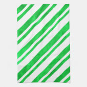 Groene Waterverf Candy Cane Stripes Theedoek (Verticaal)