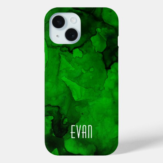 Groene Waterverf Case-Mate iPhone Case (Achterkant)