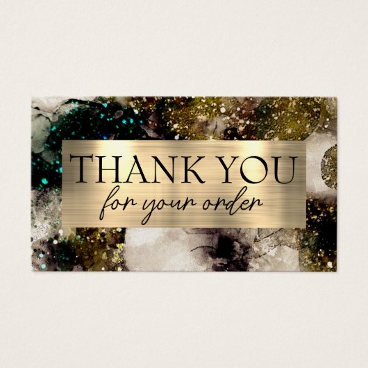 Groene waterverf dank u kortingskaart visitekaartje (Voorkant)