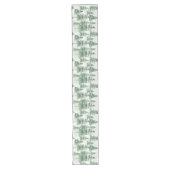 Groene Waterverf dennenbomen grillige kerst Lange Tafelloper (Voorkant)