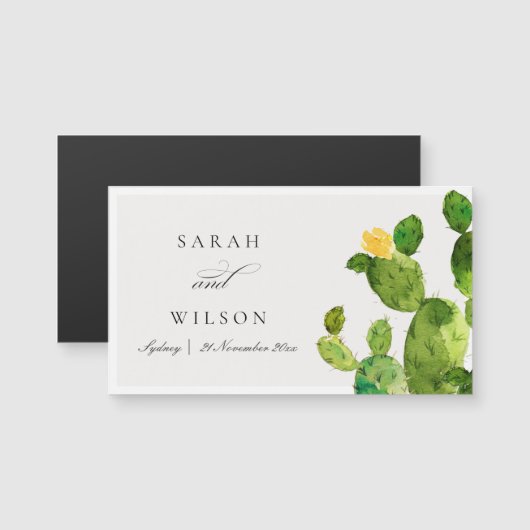 GROENE WATERVERF DESERT CACTUS BEWAREN DE DATUM (Voorkant / Achterkant)