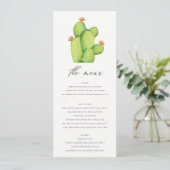 GROENE WATERVERF DESERT CACTUS FLOWER MENU (Staand voorkant)