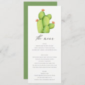 GROENE WATERVERF DESERT CACTUS FLOWER MENU (Voorkant / Achterkant)