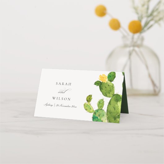 GROENE WATERVERF DESERT CACTUS FLOWER MONOGRAM (Achterkant)