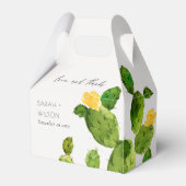 GROENE WATERVERF DESERT CACTUS FLOWER MONOGRAM BEDANKDOOSJES (Voorkant Zijde)