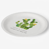 GROENE WATERVERF DESERT CACTUS FLOWER MONOGRAM PAPIEREN BORDJE (Gekanteld)