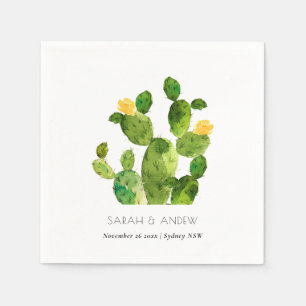 GROENE WATERVERF DESERT CACTUS FLOWER MONOGRAM SERVET