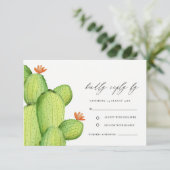 GROENE WATERVERF DESERT CACTUS FLOWER RSVP (Staand voorkant)