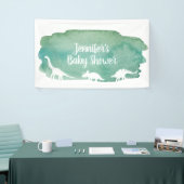 Groene Waterverf Dinosaur Baby shower Banner (Beurs)