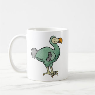 Groene Waterverf Dodo Bird Painting met zwarte ink Koffiemok