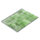 Groene waterverf en inktpapiertexturen op wit b notitieboek (Linkerzijde)
