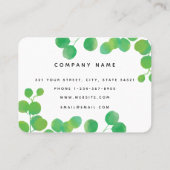 Groene Waterverf Eucalyptus laat professionele Visitekaartje (Achterkant)