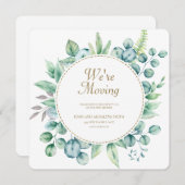 Groene Waterverf Eucalyptus Leaves Change Address (Voorkant / Achterkant)