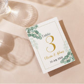 Groene Waterverf Eucalyptus Tafelnummer Bruiloft