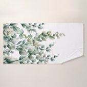 Groene Waterverf Eucalyptusblad Badhanddoek (Badhanddoek)