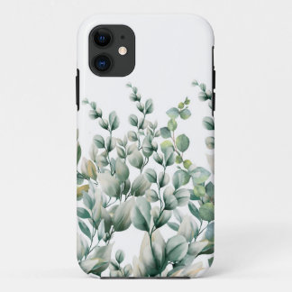Groene Waterverf Eucalyptusblad iPhone 11 Hoesje