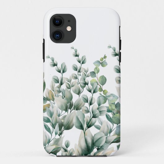 Groene Waterverf Eucalyptusblad Case-Mate iPhone Case (Achterkant)